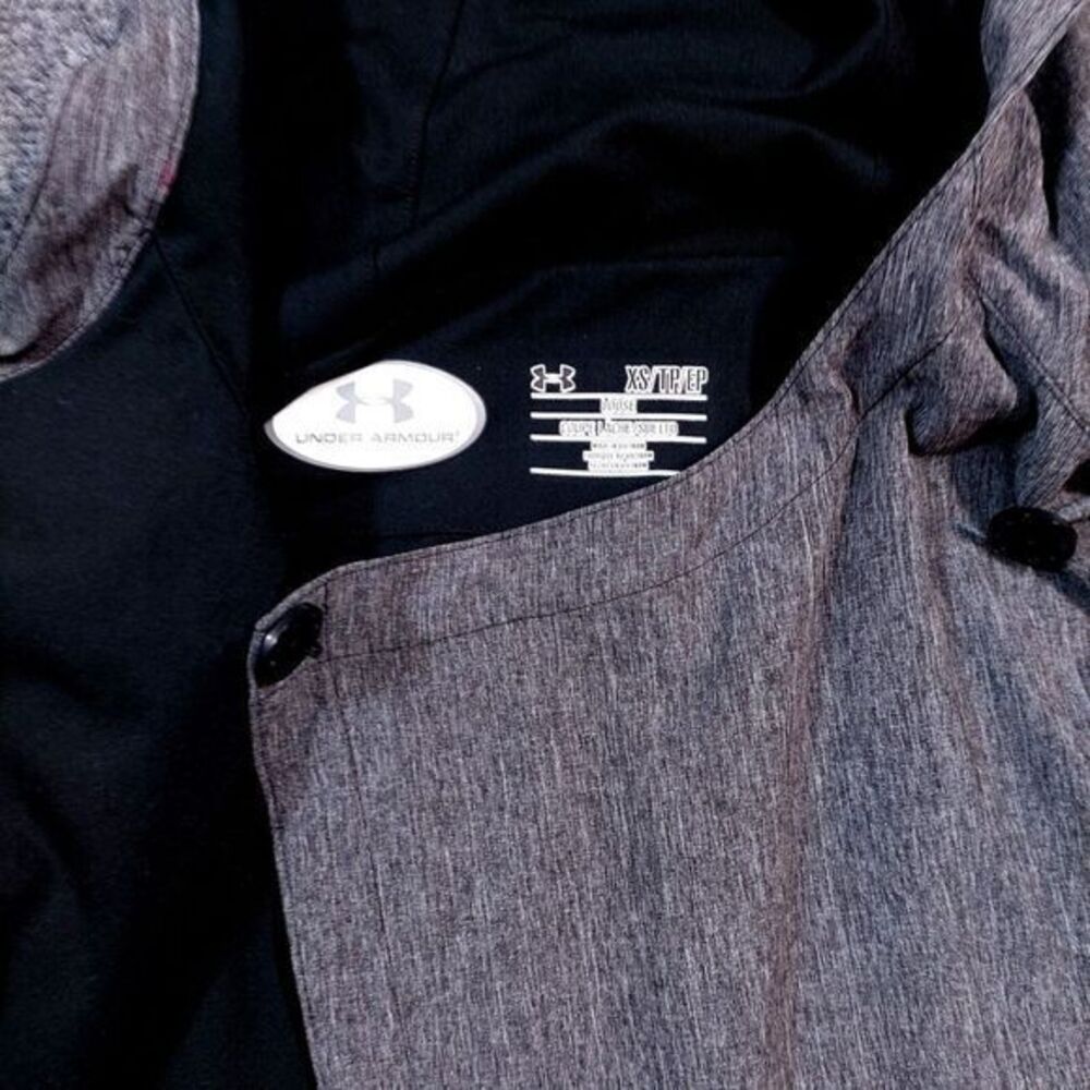 Under Armour‎ Womens XS Transit Wrap Jacket Loose Hooded Full Zip Black Gray - Picture 7 of 11